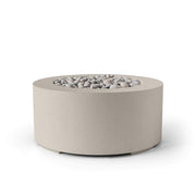 HPC Dekko Belmont concrete fire pit in Clay with Ivory Beachstone