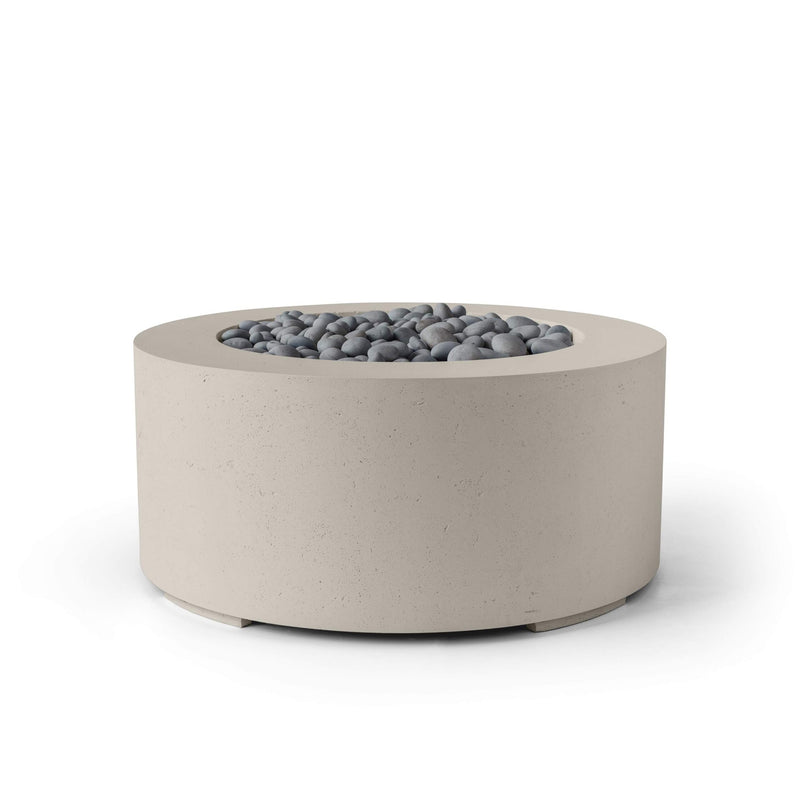 HPC Dekko Belmont concrete fire pit in Clay with Slate Beachstone