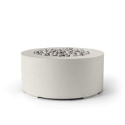 HPC Dekko Belmont concrete fire pit in Limestone with Ivory Beachstone