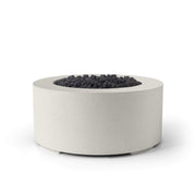 HPC Dekko Belmont concrete fire pit in Limestone with Black Lava Rock