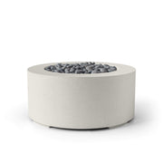 HPC Dekko Belmont concrete fire pit in Limestone with Slate Beachstone