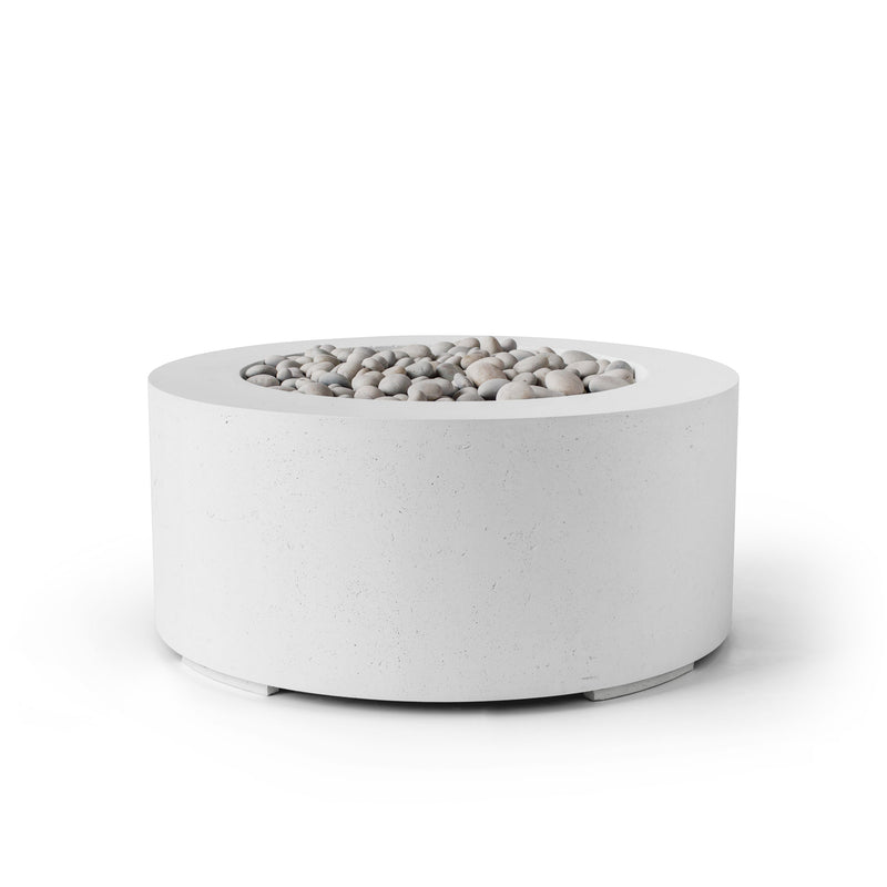 HPC Dekko Belmont Concrete Fire Pit in Natural / Ivory Beach Stone finish