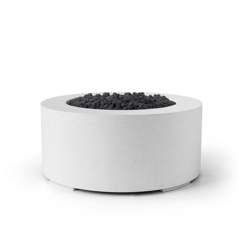 HPC Dekko Belmont Concrete Fire Pit in Natural / Black Lava Rock finish