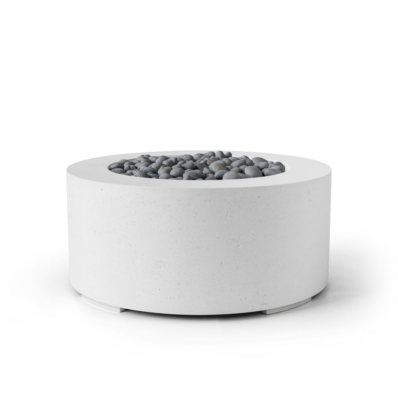 HPC Dekko Belmont concrete fire pit in Natural with Slate Beachstone
