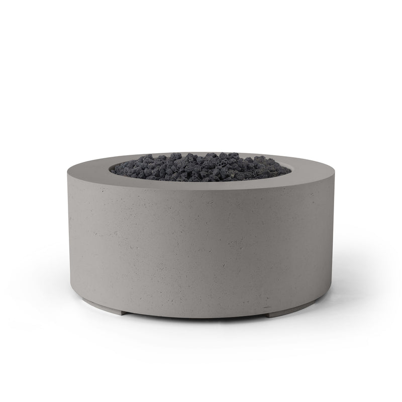 HPC Dekko Belmont Concrete Fire Pit in Sandstone / Black Lava Rock finish