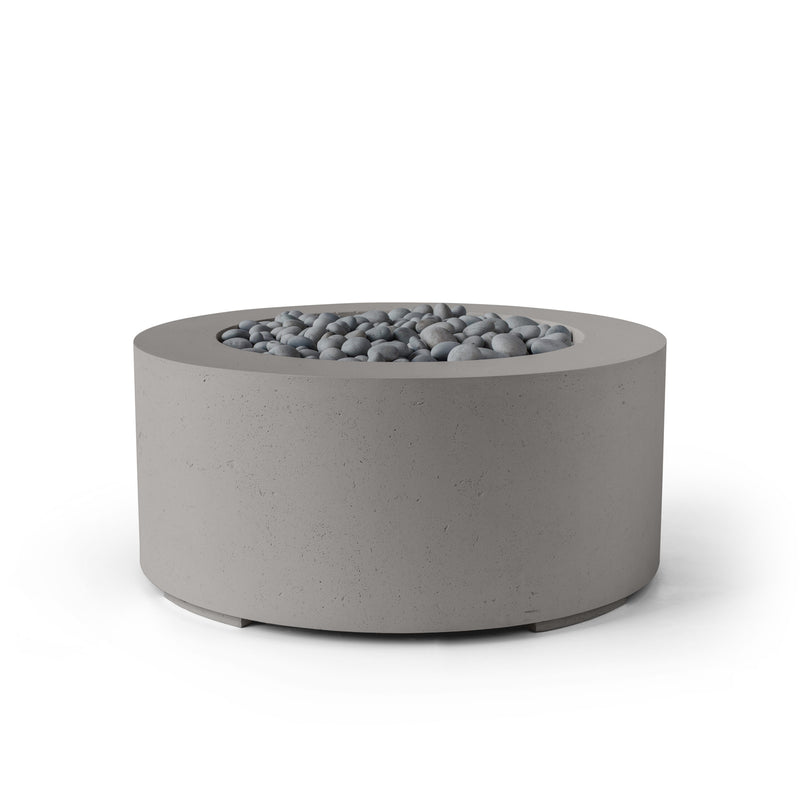 HPC Dekko Belmont concrete fire pit in Sandstone with Slate Beachstone