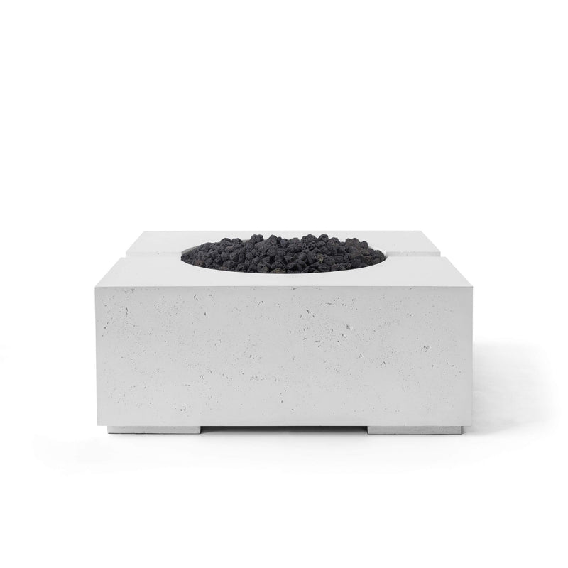 HPC Dekko Bravo concrete fire pit in Ash with Black Lava Rock