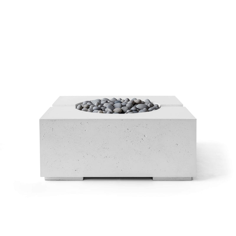 HPC Dekko Bravo concrete fire pit in Ash with Slate Beachstone