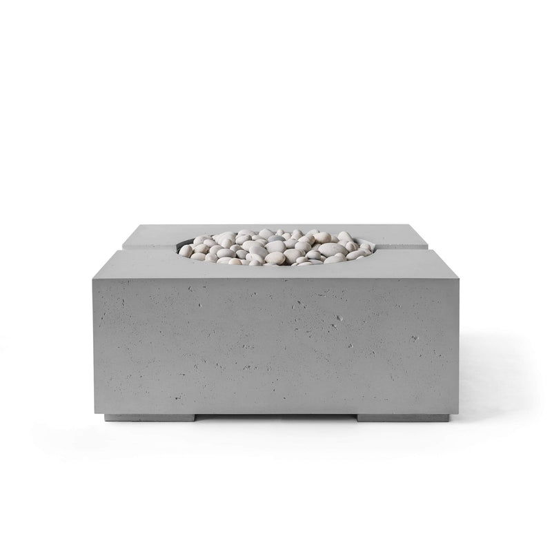 HPC Dekko Bravo Concrete Fire Pit in Charcoal / Ivory Beach Stone finish