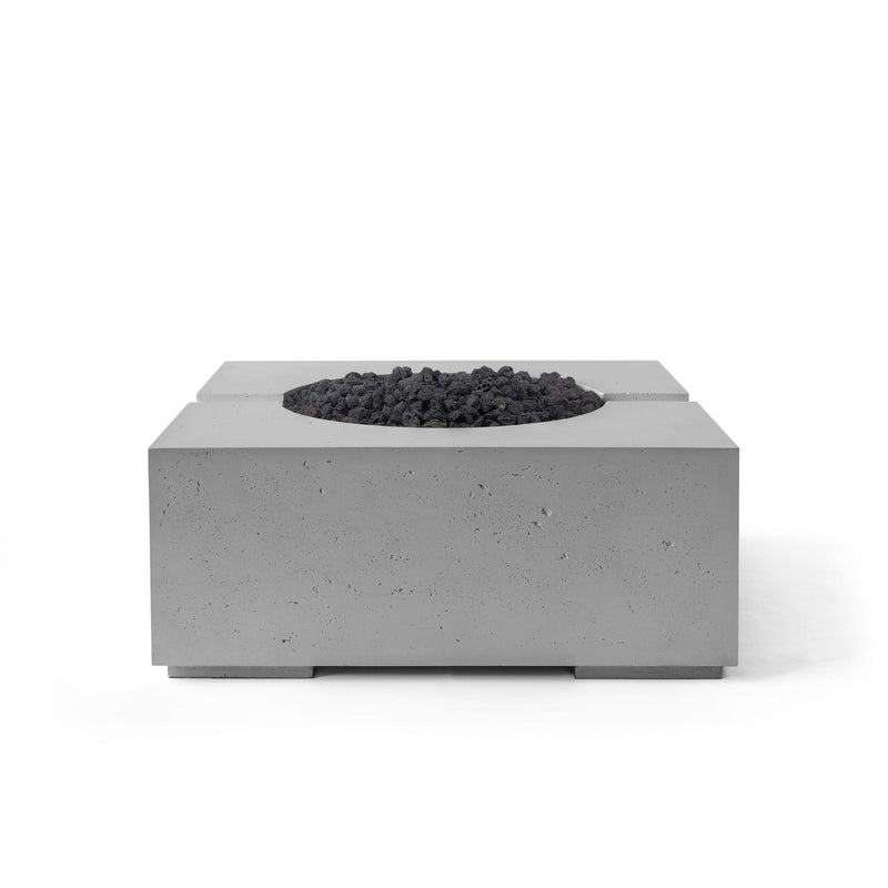 HPC Dekko Bravo Concrete Fire Pit in Charcoal / Black Lava Rock finish