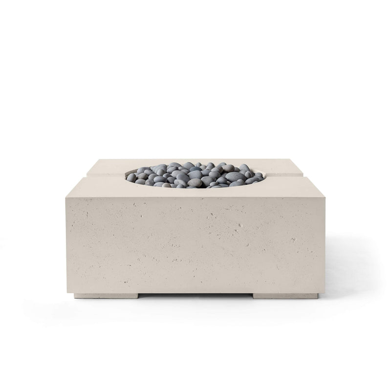 HPC Dekko Bravo concrete fire pit in Clay with Slate Beachstone