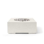 HPC Dekko Bravo concrete fire pit in Limestone with Ivory Beachstone