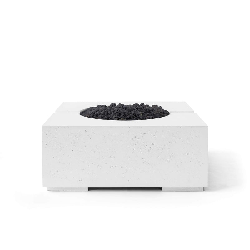 HPC Dekko Bravo Concrete Fire Pit in Natural / Black Lava Rock finish