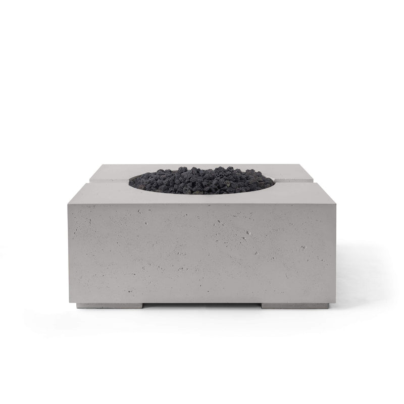 HPC Dekko Bravo Concrete Fire Pit in Sandstone / Black Lava Rock finish