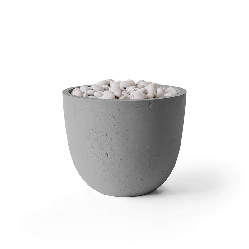 HPC Dekko Element Concrete Fire Pit in Charcoal / Ivory Beach Stone finish