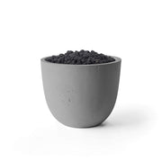 HPC Dekko Element Concrete Fire Pit in Charcoal / Black Lava Rock finish