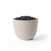 HPC Dekko Element concrete fire pit in Clay with Black Lava Rock