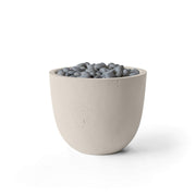 HPC Dekko Element concrete fire pit in Clay with Slate Beachstone