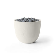 HPC Dekko Element concrete fire pit in Limestone with Slate Beachstone