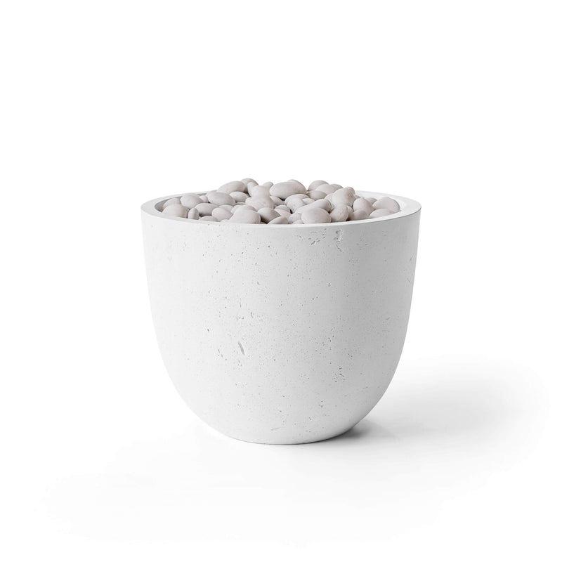 HPC Dekko Element Concrete Fire Pit in Natural / Ivory Beach Stone finish
