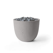 HPC Dekko Element concrete fire pit in Sandstone with Slate Beachstone