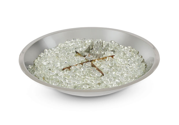 20" Round Crystal Fire Plus Gas Burner with Electronic Ignition (NG) — with fire glass media
