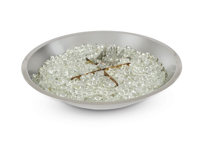 20" Round Crystal Fire Plus Gas Burner with Electronic Ignition (NG) — with fire glass media