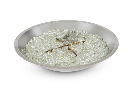 20" Round Crystal Fire Plus Gas Burner with Electronic Ignition (NG) — with fire glass media