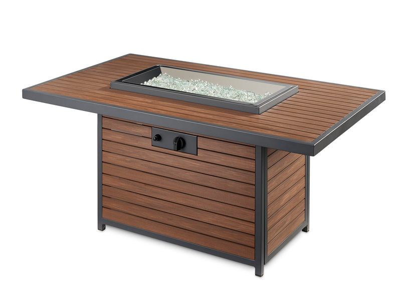 Kenwood Rectangular Chat Height Gas Fire Pit Table