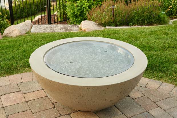 30" Round Grey Glass Burner Cover
