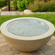 30" Round Grey Glass Burner Cover