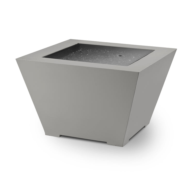 Cove Square Gas Fire Pit Bowl — with the burner cover fitted
