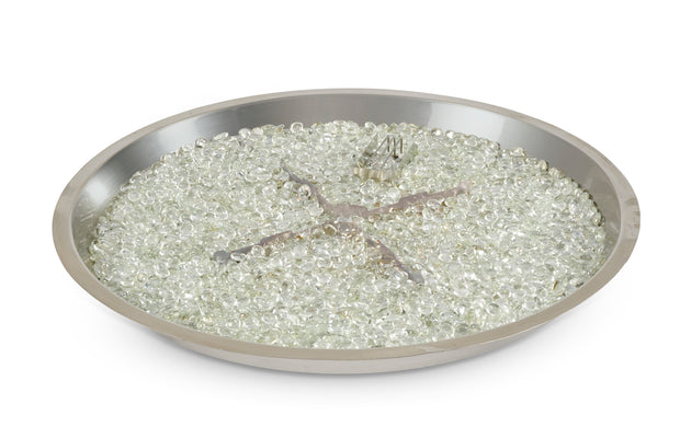 30" Round Crystal Fire Plus Gas Burner with Electronic Ignition (NG) — with fire glass media