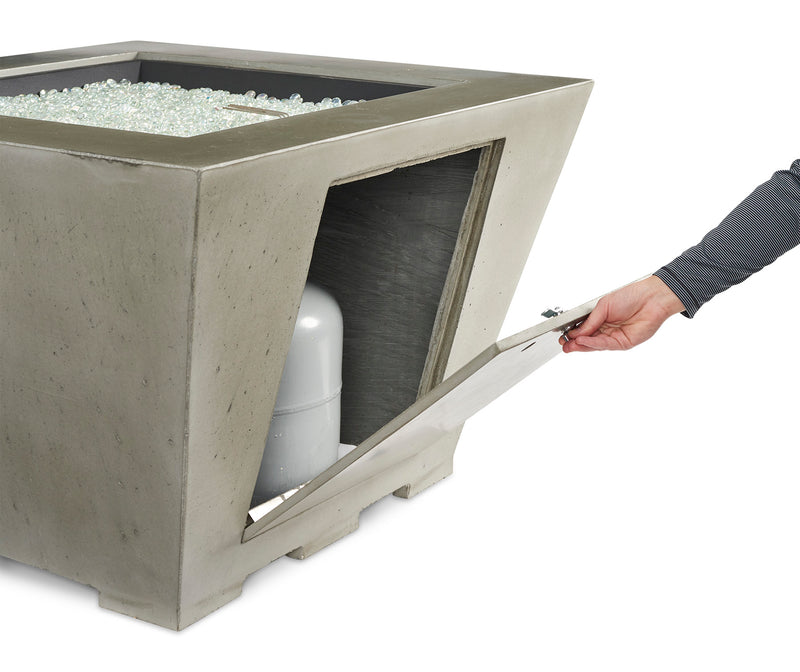 Cove Square Gas Fire Pit Bowl — propane tank access door