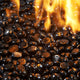 Black Onyx Tempered Fire Glass Gems — with the burner lit