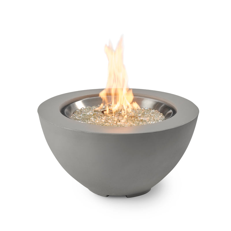 Cove 29" Round Gas Fire Pit Bowl — with the burner lit