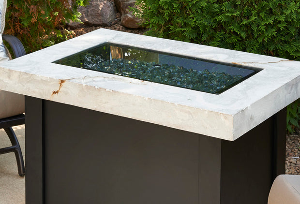 12" x 24" Linear Grey Glass Burner Cover β with fire glass media