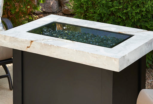 12" x 24" Linear Grey Glass Burner Cover — with fire glass media
