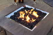 Black Lava Rock — with the burner lit