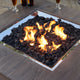 Black Lava Rock — with the burner lit
