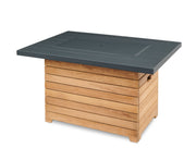 Darien Rectangular Gas Fire Pit Table with Aluminum Top — with the burner cover fitted
