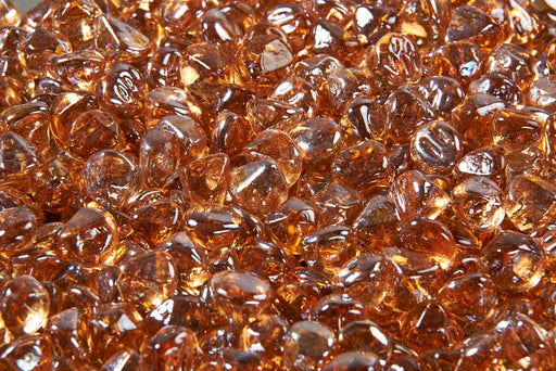 Copper Large Tempered Fire Glass Diamonds — shown unlit