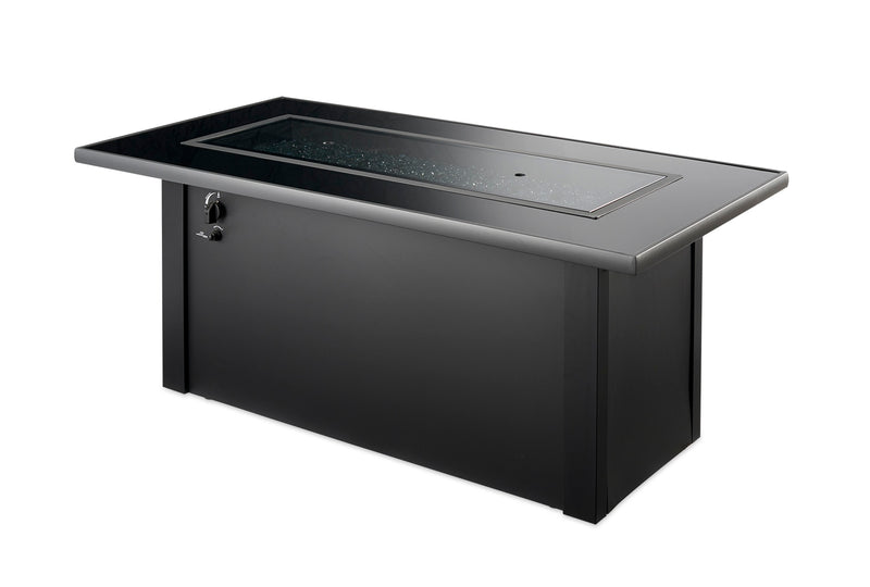 Monte Carlo Linear Gas Fire Pit Table — with the burner cover fitted