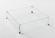 24" x 24" Square Glass Wind Guard — with fire glass media