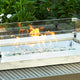 12" x 24" Rectangular Glass Wind Guard — with fire glass media