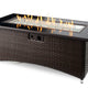 Balsam Montego Linear Gas Fire Pit Table — with the burner lit