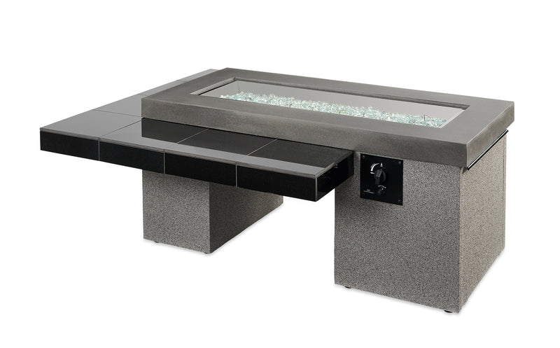 Black Uptown Linear Gas Fire Pit Table