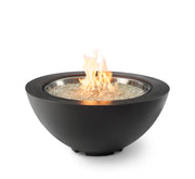 Cove 42" Round Gas Fire Pit Bowl — with the burner lit