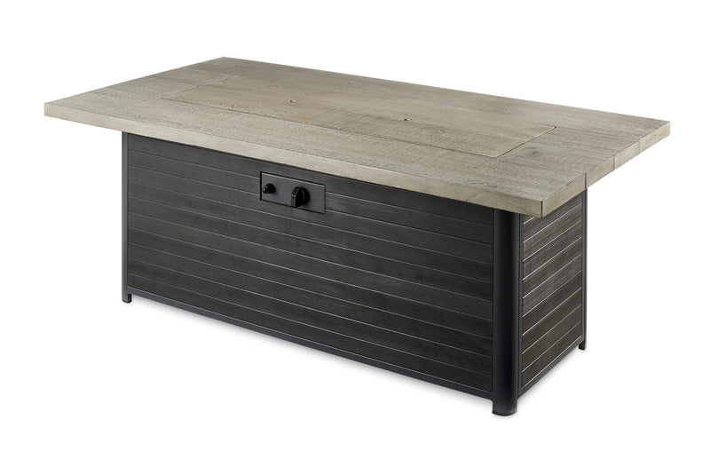 Cedar Ridge Linear Gas Fire Pit Table — with the burner cover fitted