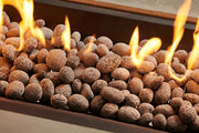 Tumbled Lava Rock — with the burner lit